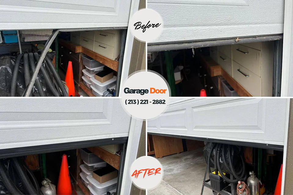Before and after: garage door repair Goddard, KS